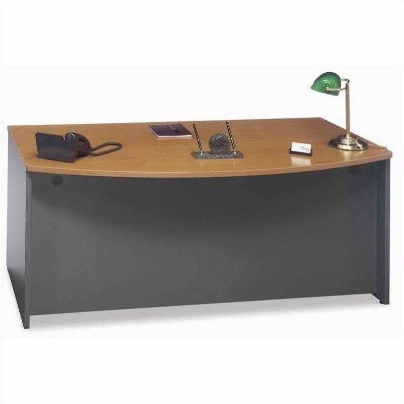 71x22 Bow-Front Desk with File Cabinet P6625