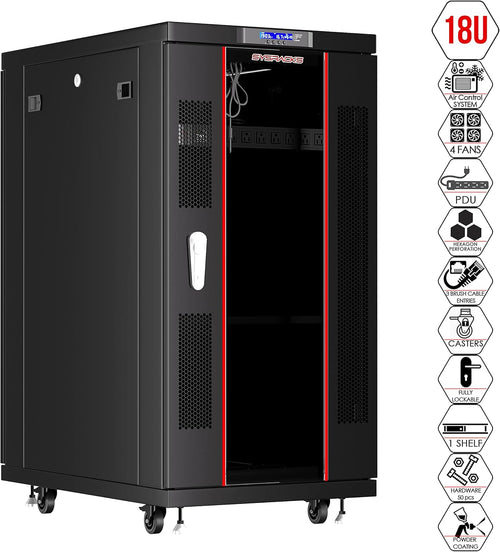 18 U Free Standing Locking Server Rack Cabinet D100761