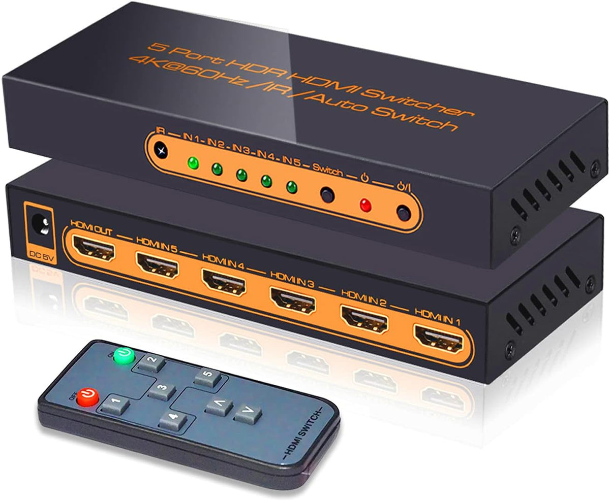 4K@60Hz 5 in 1 Out HDMI Switch Audio Extractor P654849