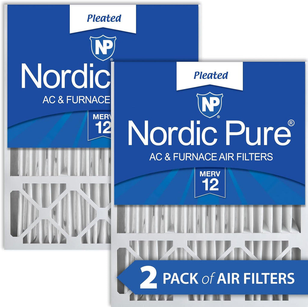 20x25x5 MERV 12 Pleated AC Furnace Air Filters 2 Pack G41887