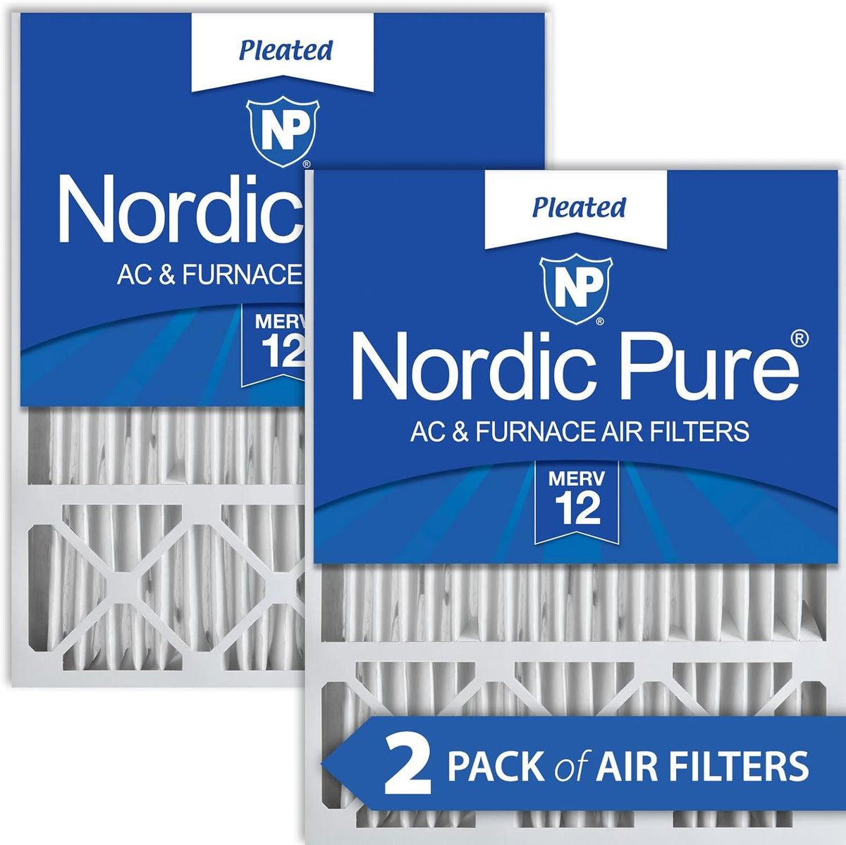 20x25x5 MERV 12 Pleated AC Furnace Air Filters 2 Pack G41887