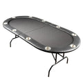 10-Person Foldable Poker Table with Speed Cloth and Stainless Steel Cupholders X45694