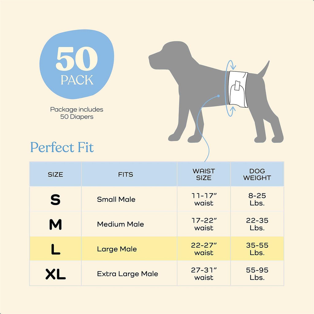 Male Dog Diapers 30-Pack Super Absorbent Disposable Y21489