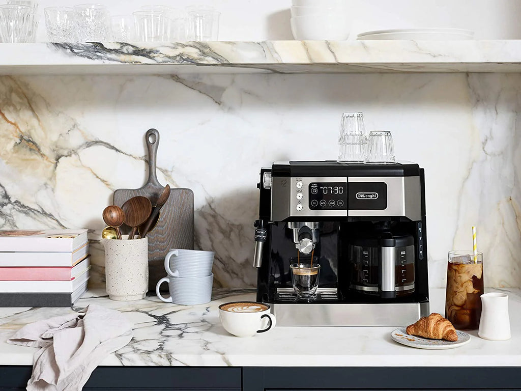 Combination Coffee Maker & Espresso Machine with Milk Frother and Glass Coffee Pot M191239