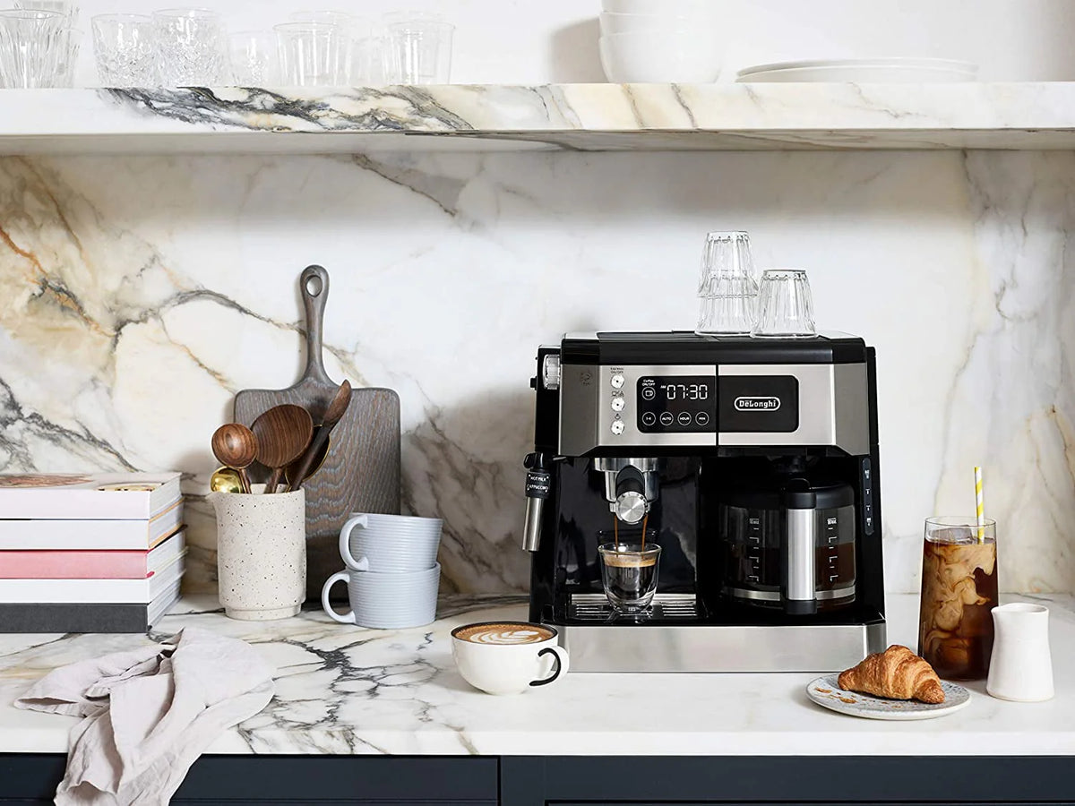 Combination Coffee Maker & Espresso Machine with Milk Frother and Glass Coffee Pot M191239