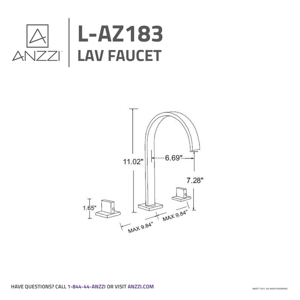 Polished Chrome Widespread 2-Handle Bathroom Faucet C3481