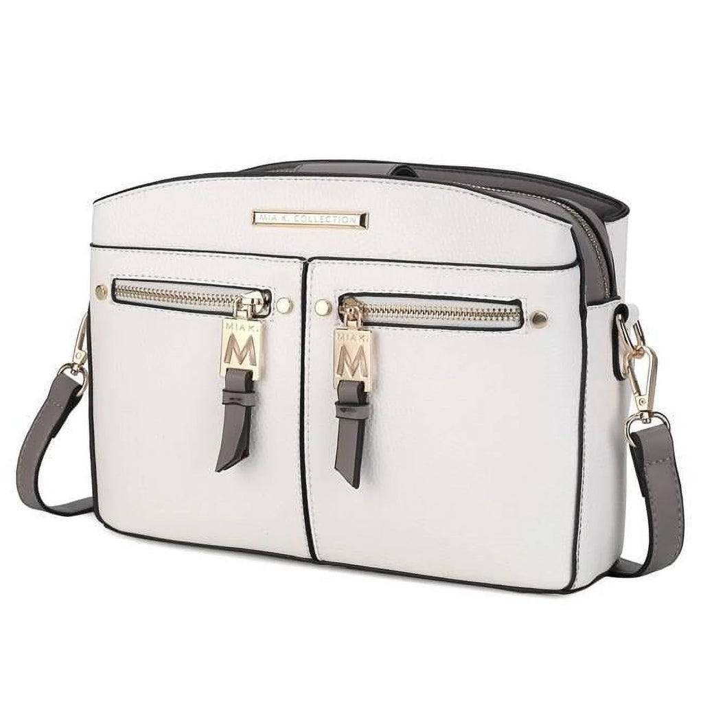 White Vegan Leather Crossbody Bag W3743