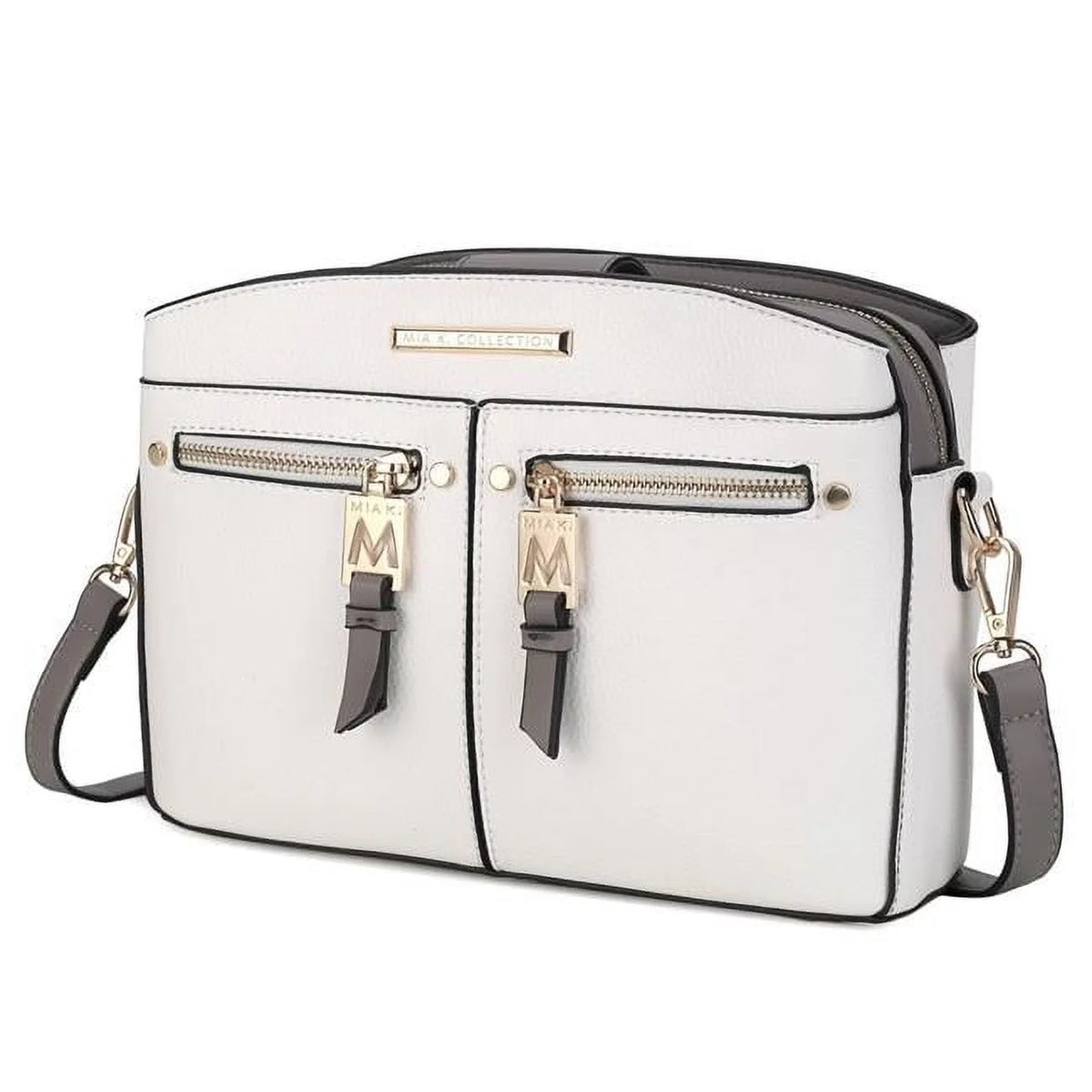 White Vegan Leather Crossbody Bag W3743