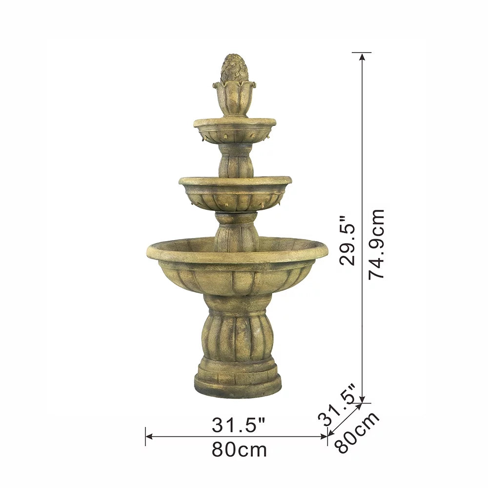3-Tier Outdoor Polyresin Fountain P715862