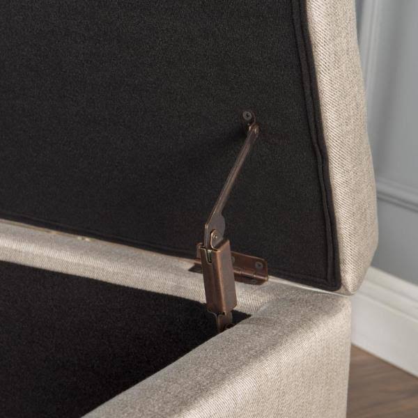 Beige Fabric Storage Ottoman O112766