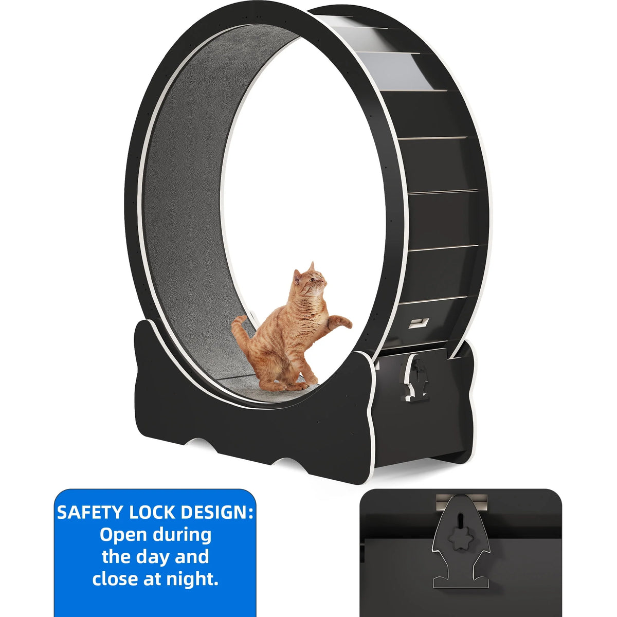 43.3 inch Cat Exercise Wheel with Detachable Carpet T662862