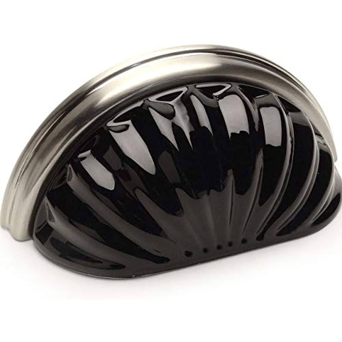 Satin Nickel Black Glass Cabinet Cup Pull 5 Pack A66606
