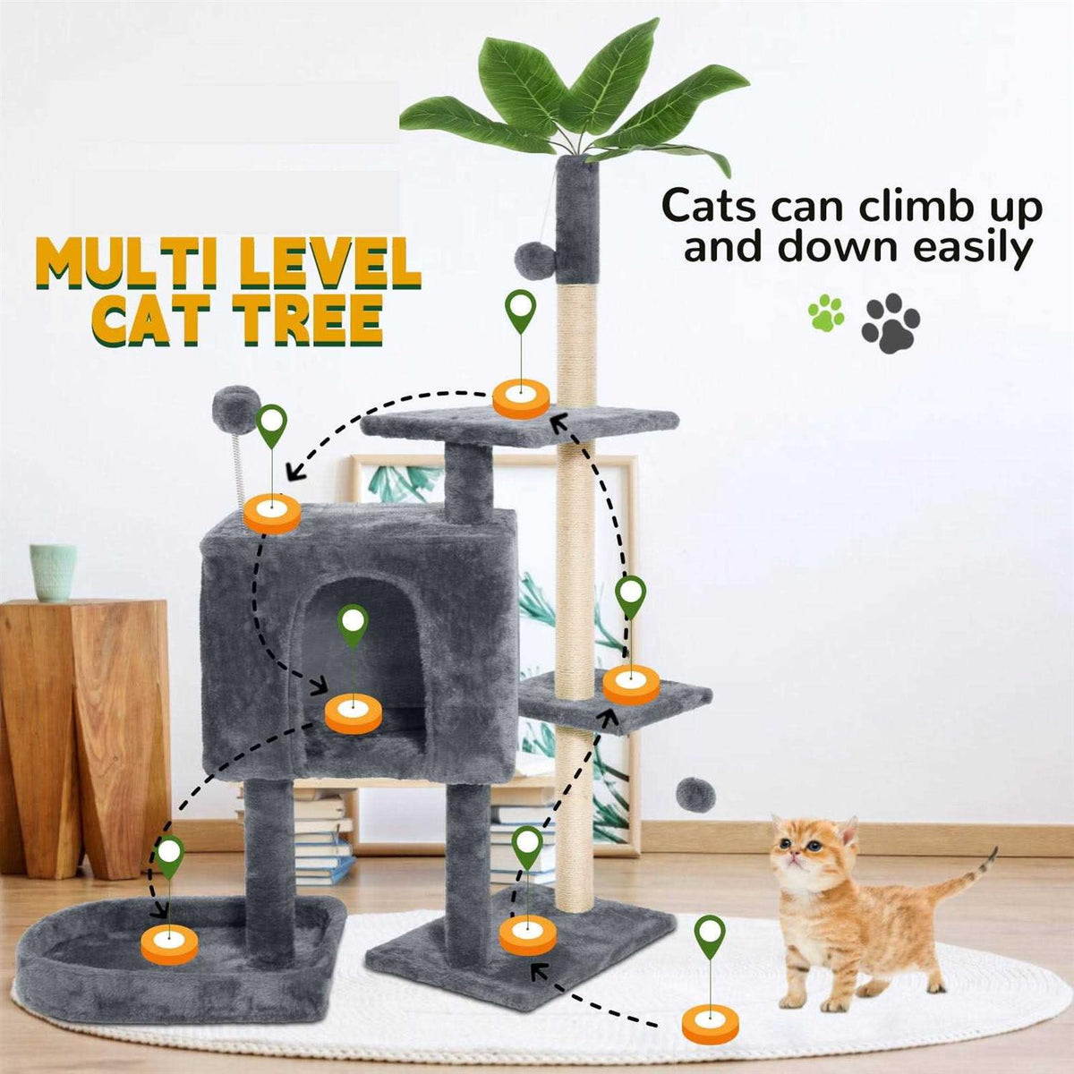 52in Cat Tree with Scratching Posts Z8840