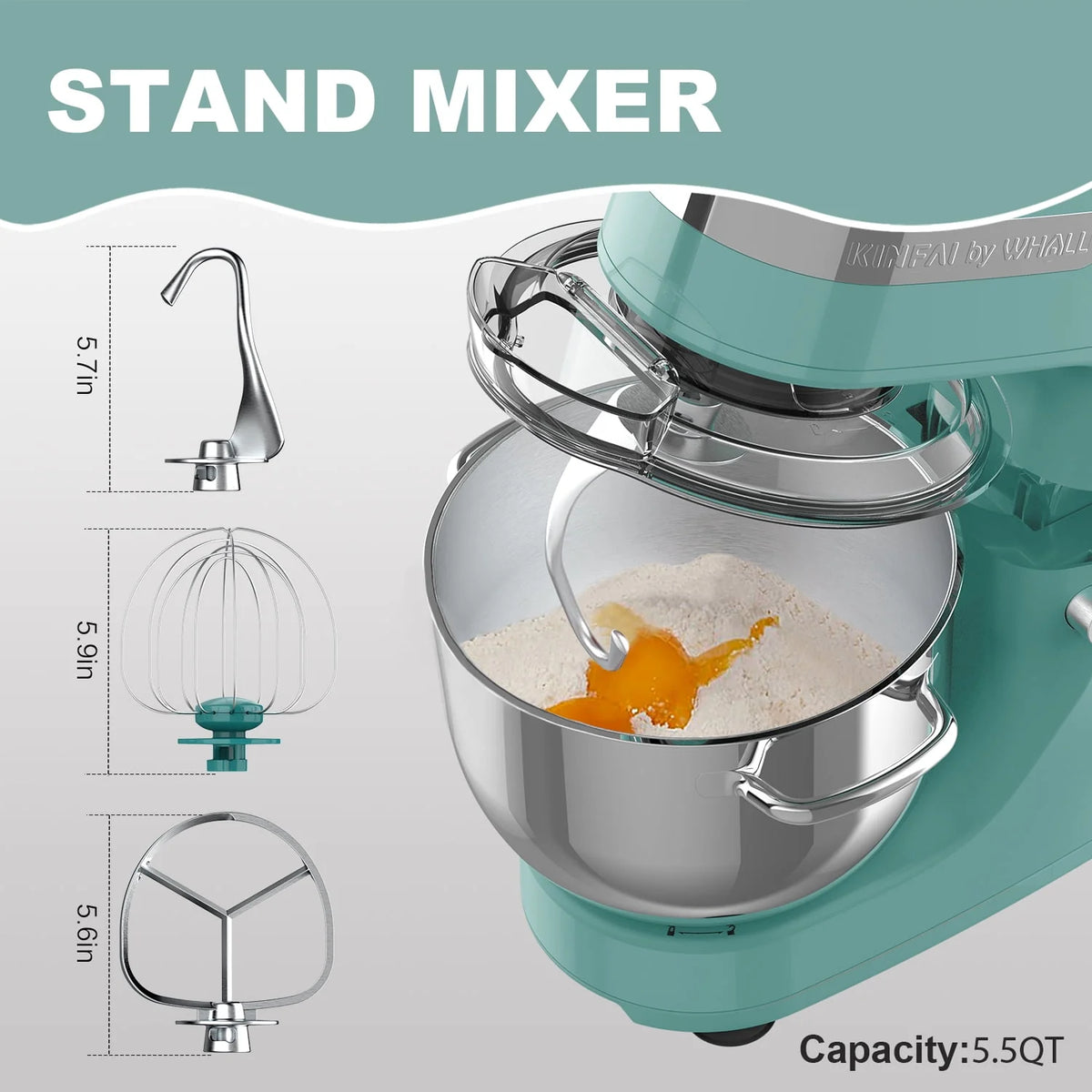 5.5Qt 12-Speed Tilt-Head Electric Kitchen Mixer with Stainless Steel Bowl H710827