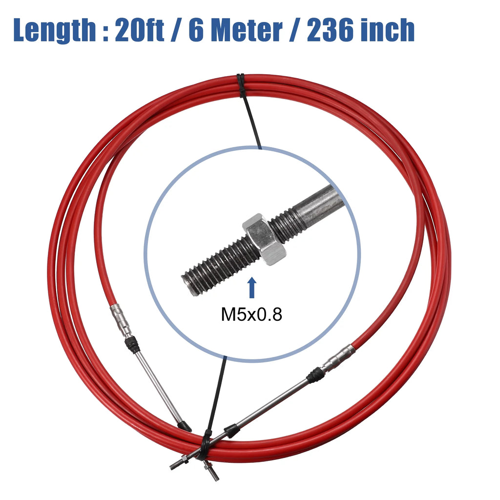 2pcs 20ft Marine Throttle Shift Remote Control Box Cable R886668