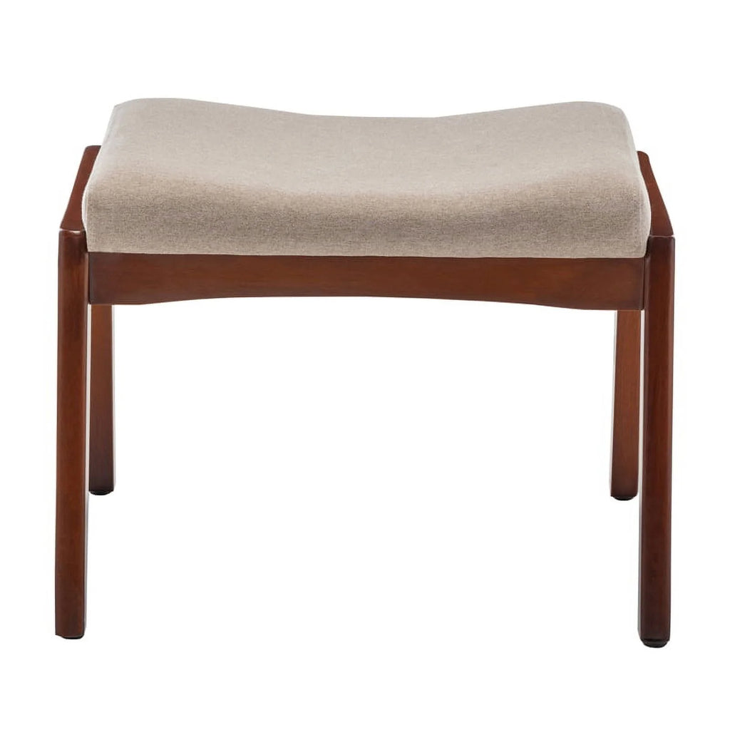 Beige Fabric Accent Lounge Armchair with Ottoman K354