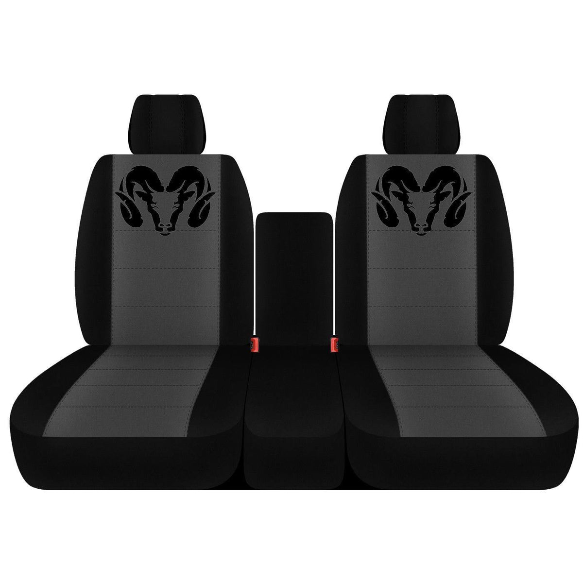 Black and Charcoal Front and Rear Seat Covers F78447