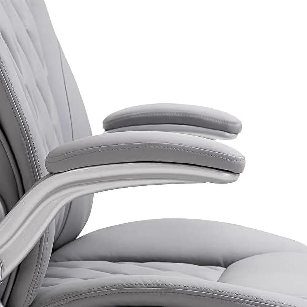 Grey Faux Leather Ergonomic Home Office Chair W271204