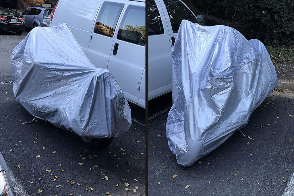 Motorcycle Cover with Reinforced Securing Straps and Storage Bag X292901