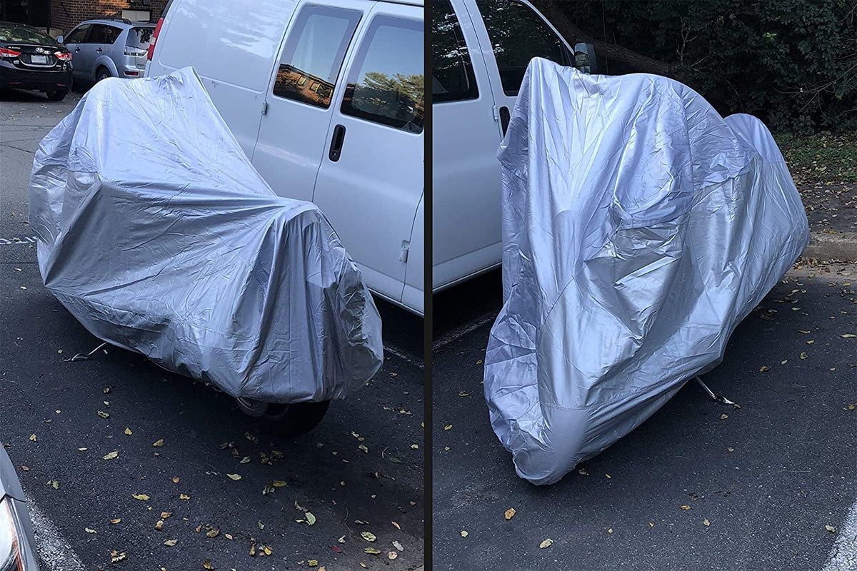 Motorcycle Cover with Reinforced Securing Straps and Storage Bag X292901