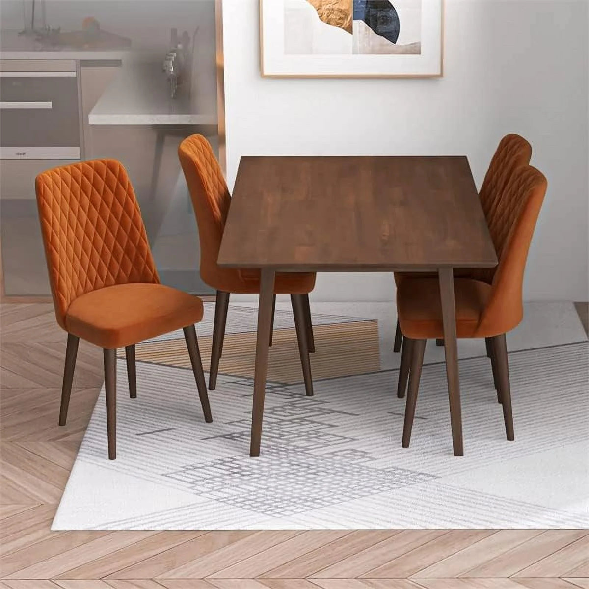 47 Inch Brown Walnut Dining Table N28084