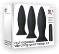 3 Piece Silicone Rechargeable Vibrating Anal Trainer Kit W79818