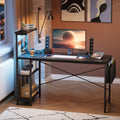 52 inch Black Gaming Computer Desk with LED Lights & Shelves G28283