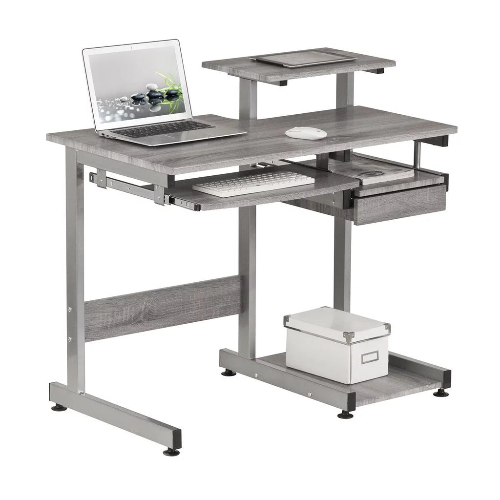 Grey Computer Workstation Desk Q116118