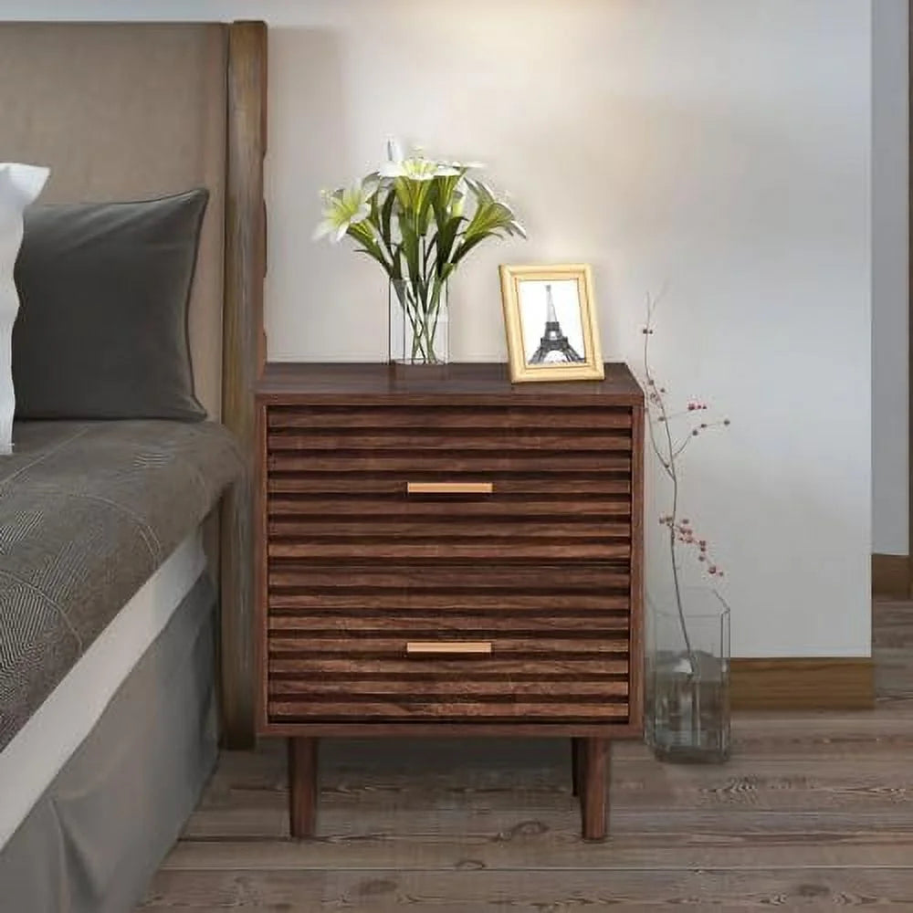 2 Drawer Solid Wood Nightstand Q470