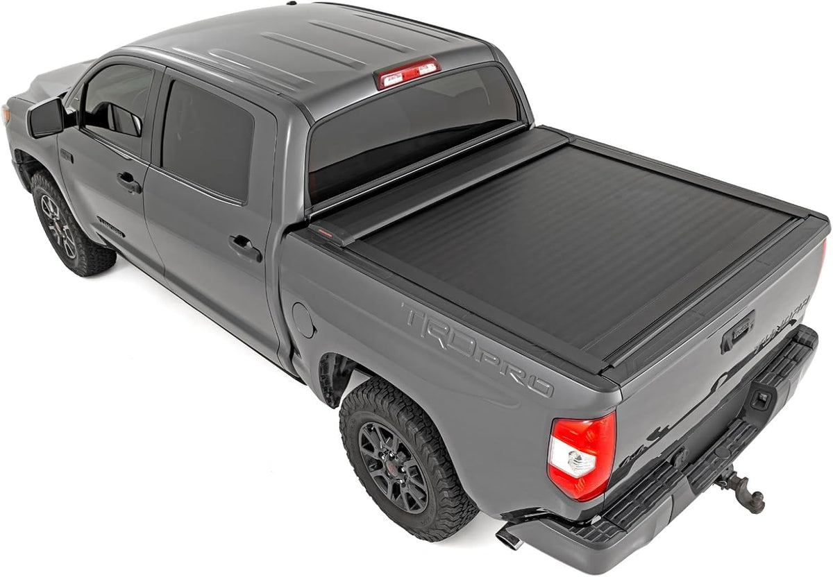 Retractable Truck Bed Tonneau Cover for Toyota Tundra (2007-2021) - Fits 5'7" (66.7") Bed, Weatherproof Bed Cover I200
