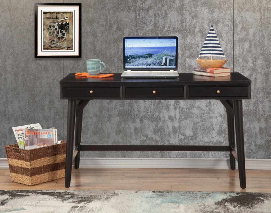 Black 3 Drawer Wood Desk B58748