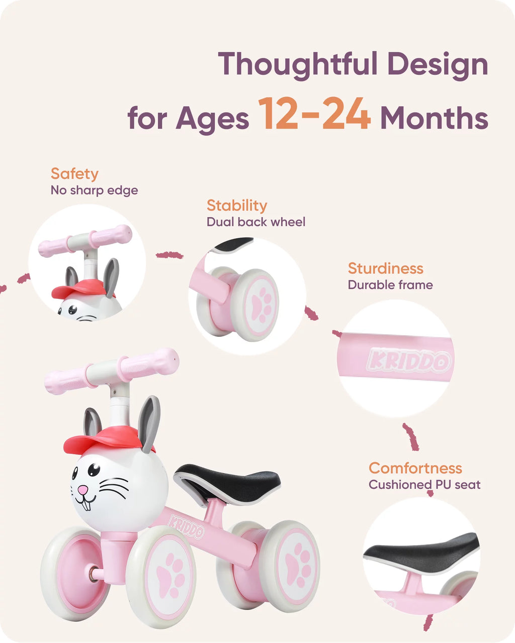 Baby Balance Bike for 1-2 Year Old M227