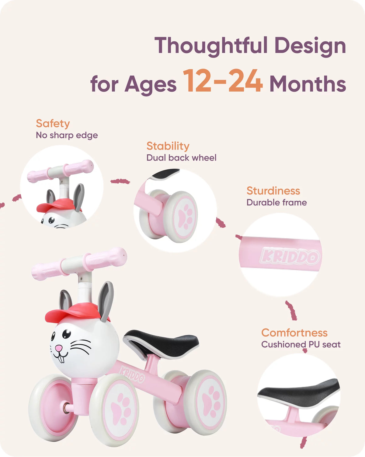 Baby Balance Bike for 1-2 Year Old M227