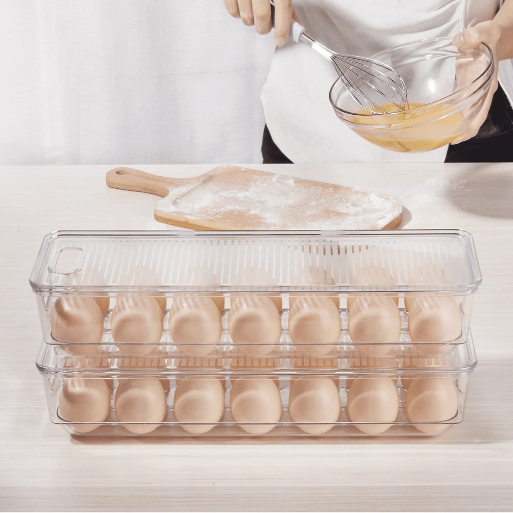 Set of 8 Clear Plastic Refrigerator Organizer Bins Q41462