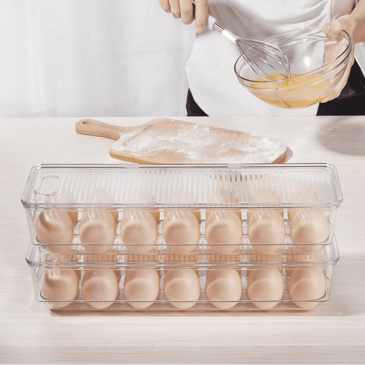 Set of 8 Clear Plastic Refrigerator Organizer Bins Q41462