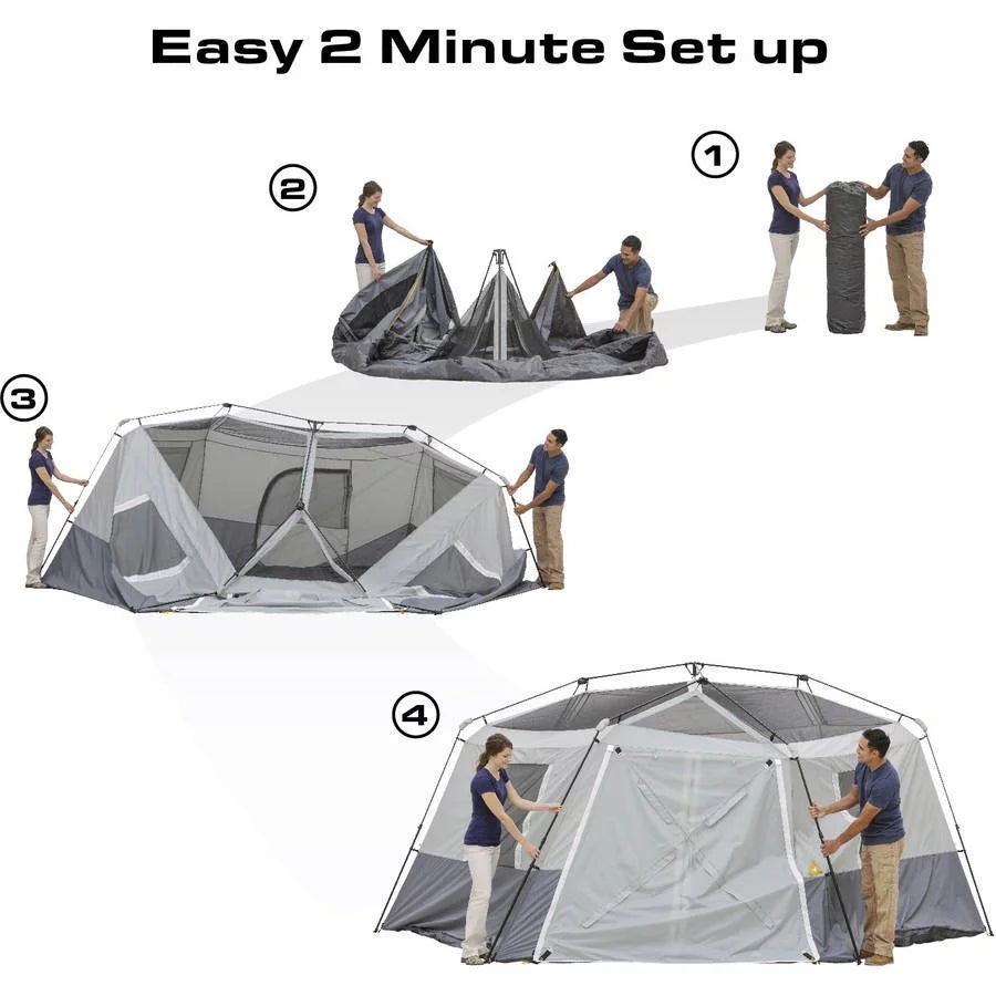 17' x 15' 11 Person Instant Hexagon Cabin Tent Y31575