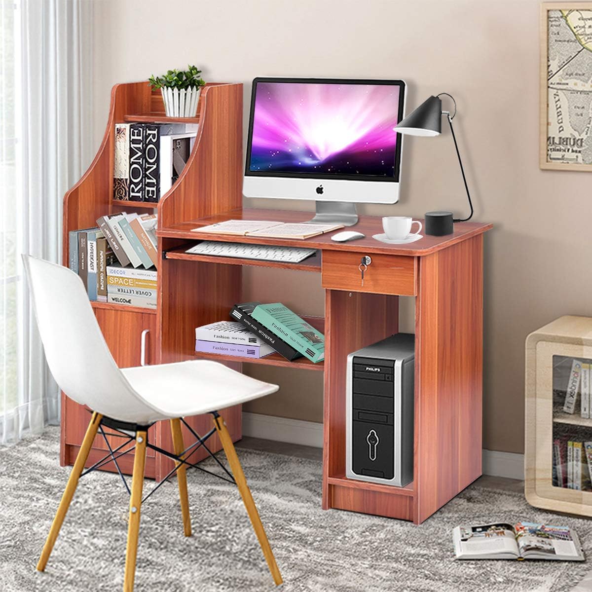Computer Desk with Storage Cabinet & Drawer C7533