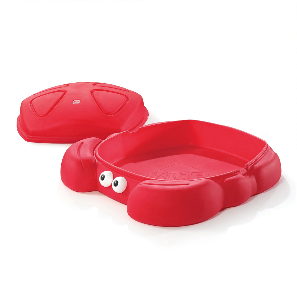 Red Plastic Outdoor Sandbox with Cover M91862