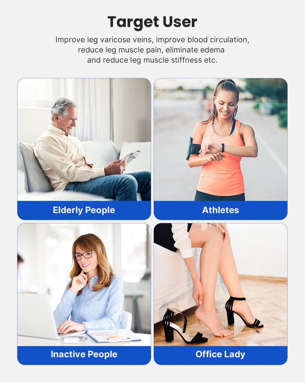 Leg Massager for Foot and Calf with 5 Modes 4 Intensities H97102