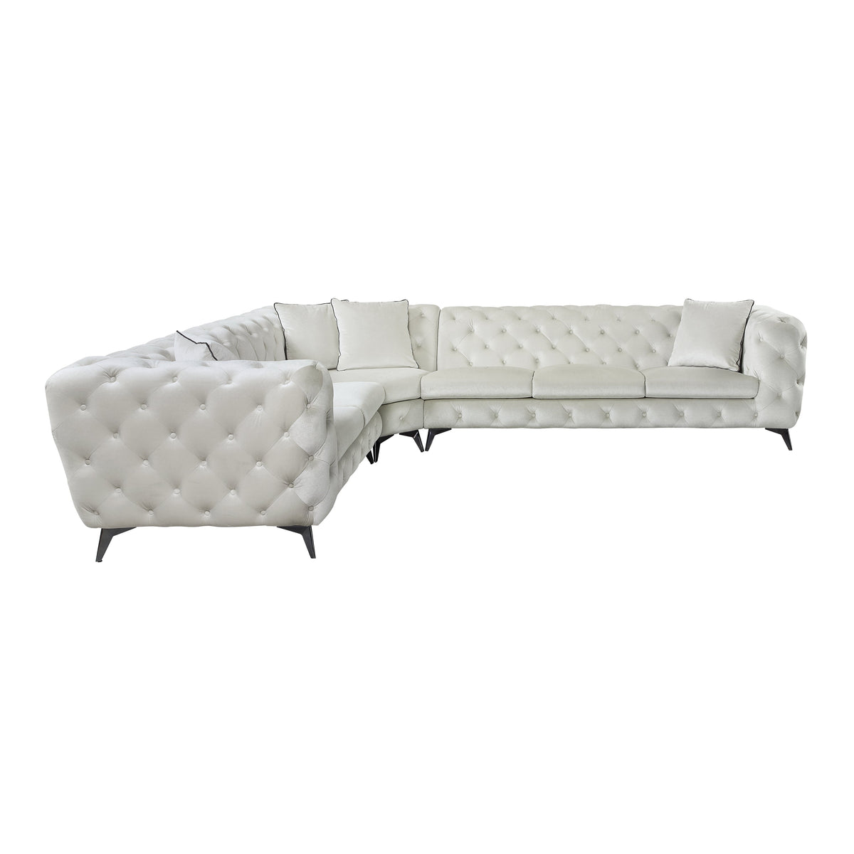 Beige Sectional Sofa with 4 Pillows L259762