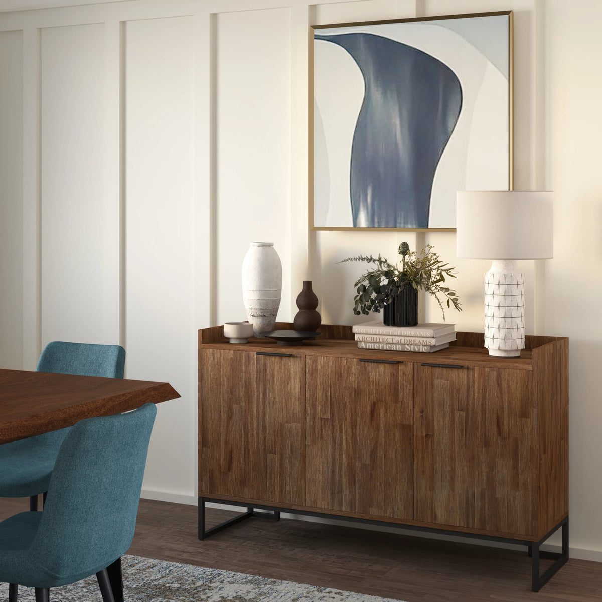 18" Sideboard Buffet in Rustic Natural Aged Brown C371
