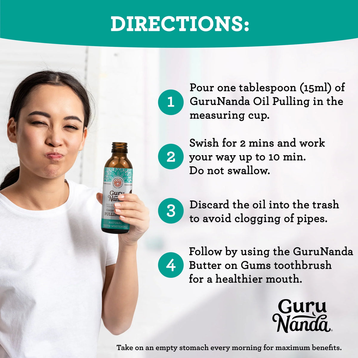 Coconut Mint Oil Pulling Mouthwash 8 oz E9433