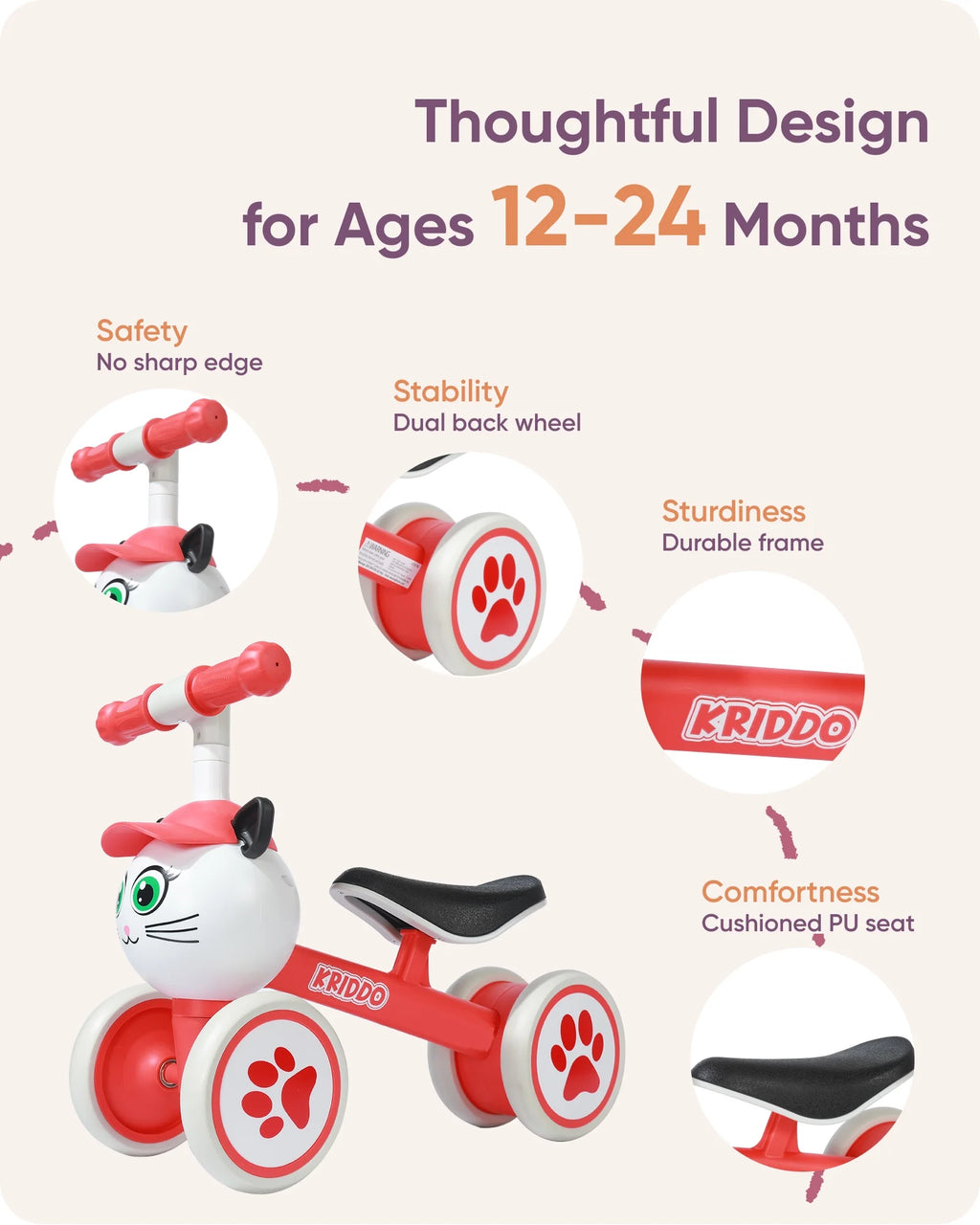 Baby Balance Bike for 1-2 Year Old M227
