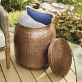 20 Hammered Finish Metal Garden Stool E290