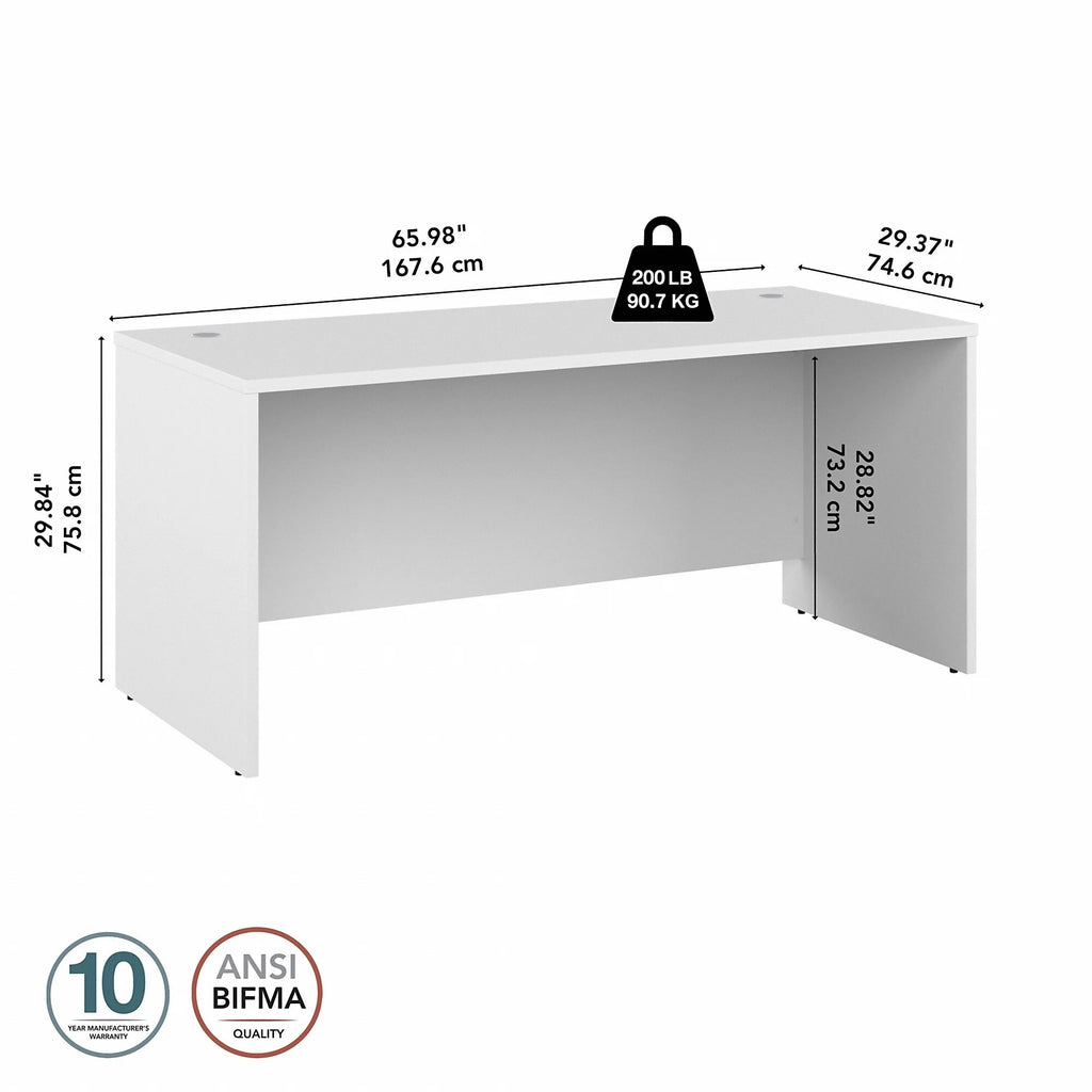 White Engineered Wood Office Desk B480