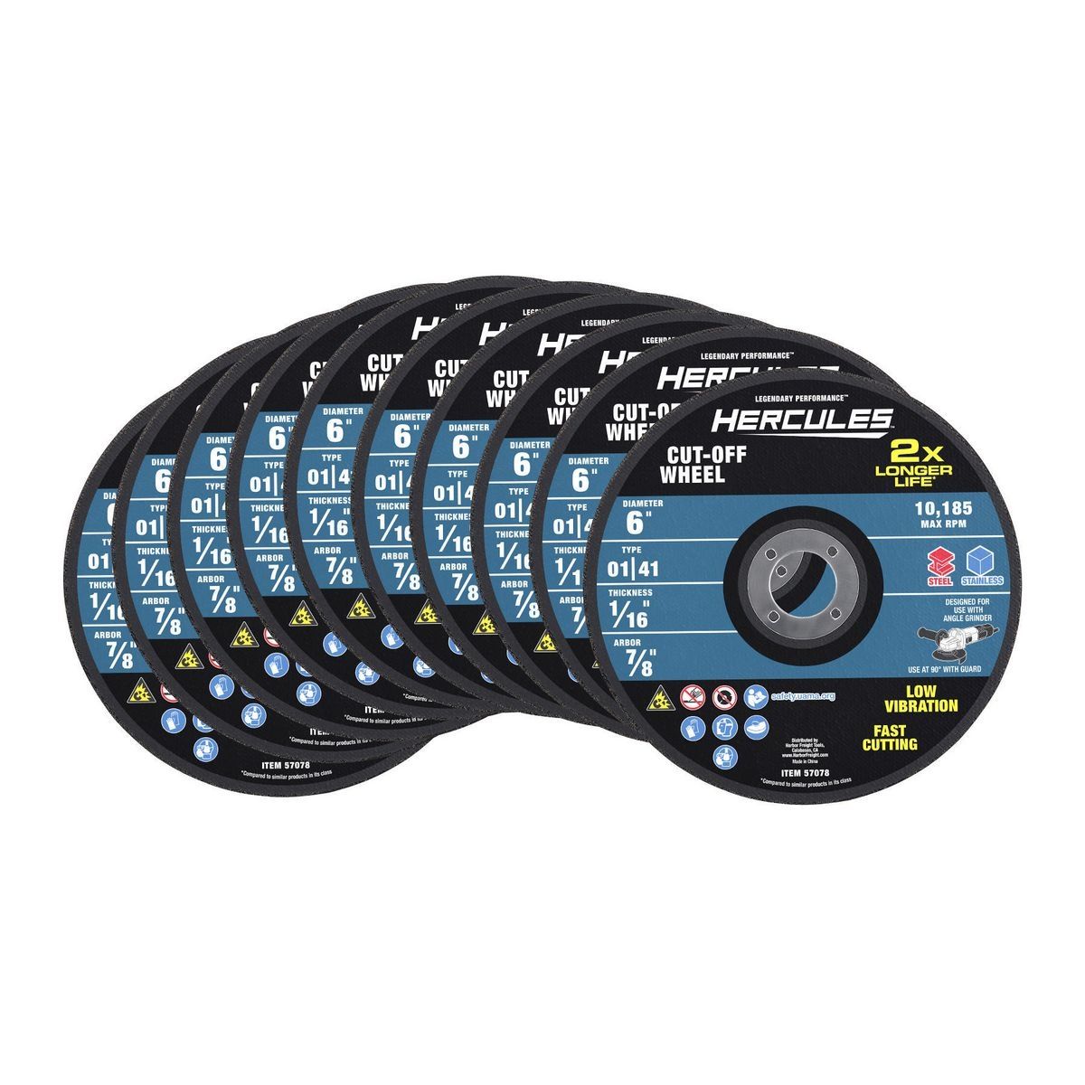 6 in. x 1/16 in. x 7/8 in. Metal Cut-Off Wheel 10-Pack N9755