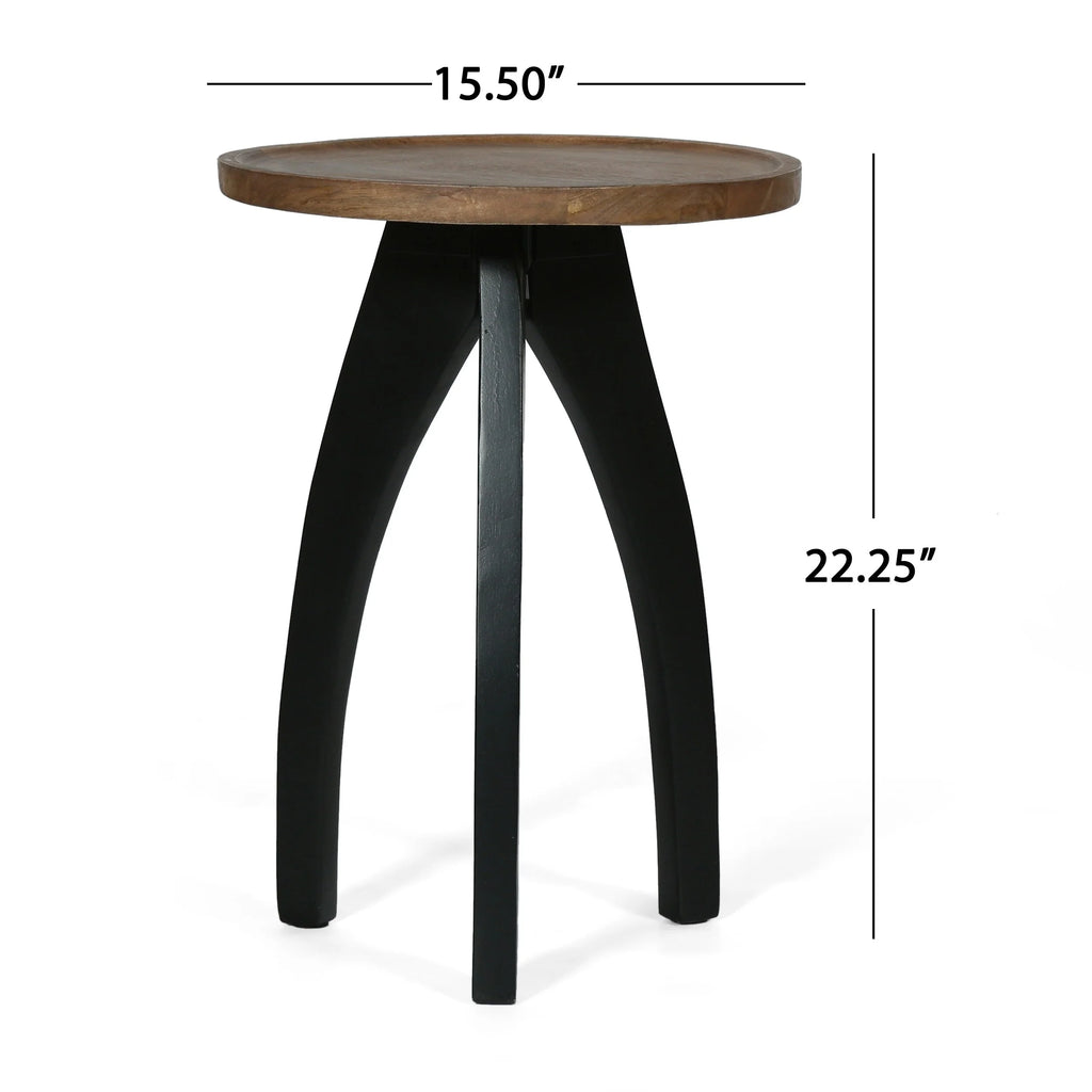 Mango Wood Handcrafted Side Table E980125