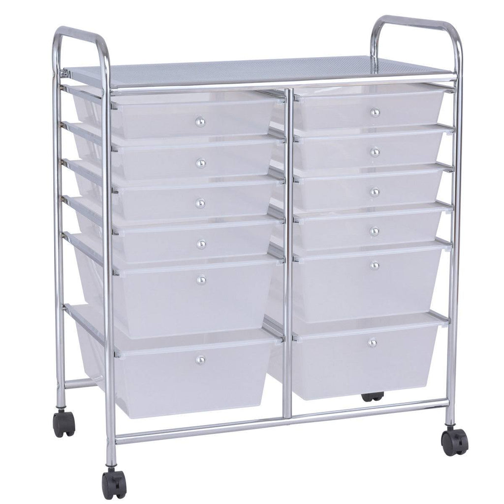 12 Storage Drawer Organizer Rolling Cart F9692