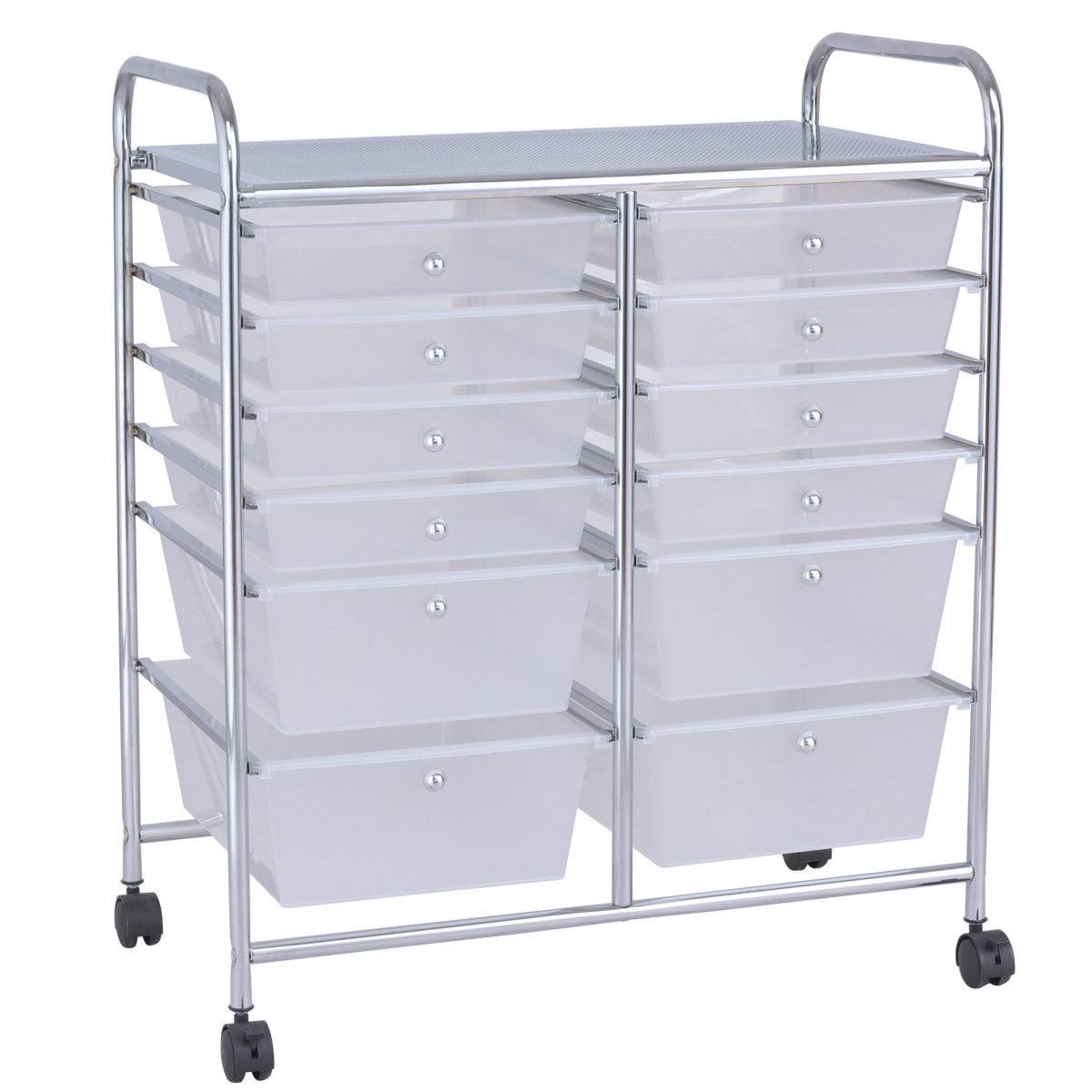 12 Storage Drawer Organizer Rolling Cart F9692
