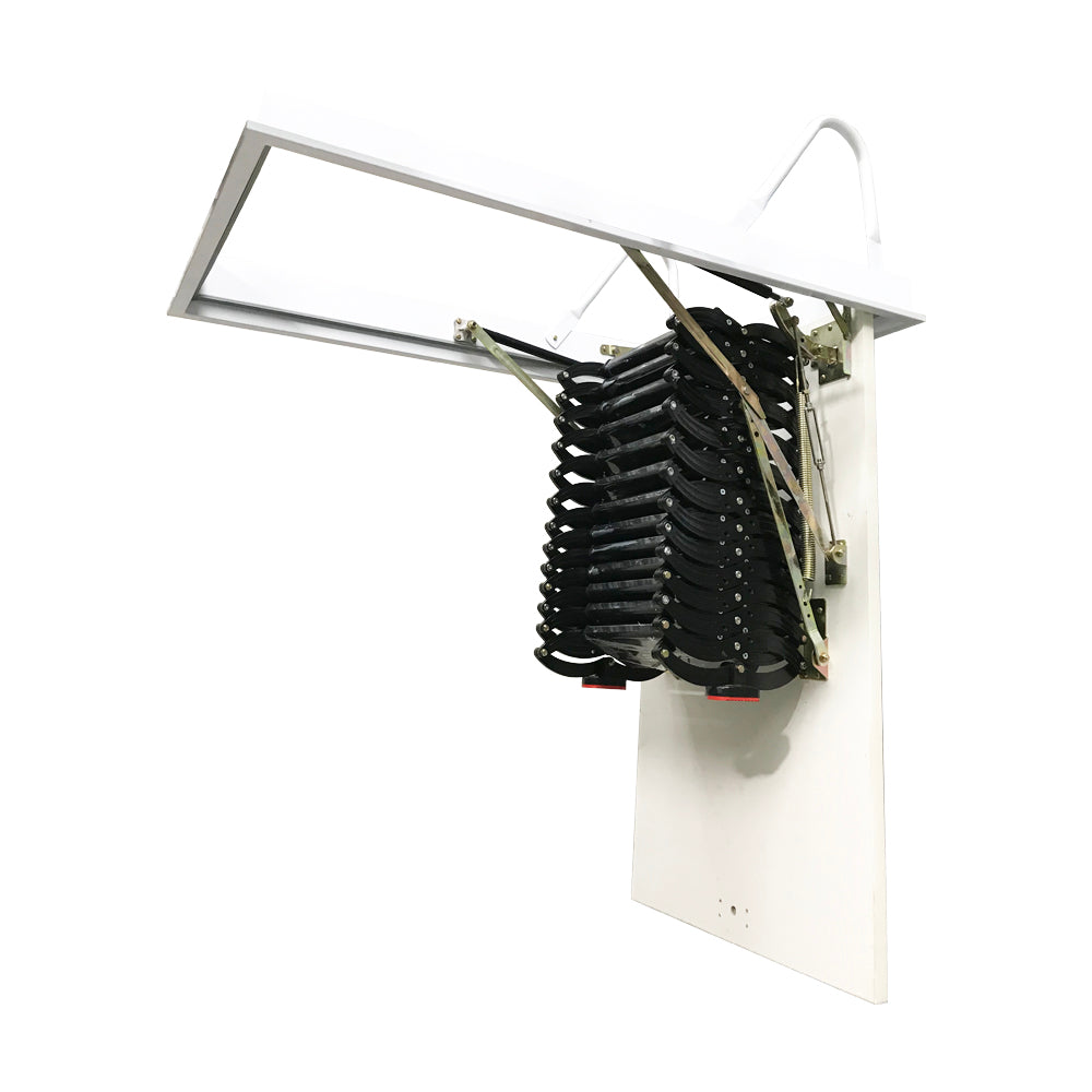 Black Titanium-Magnesium Alloy Attic Ceiling Ladder Stairs G7782